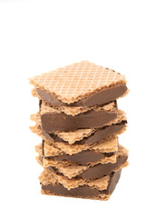 chocolate waffles isolated