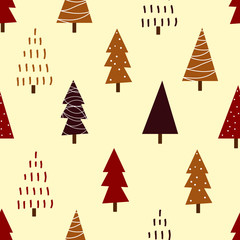 Christmas seamless background with Christmas trees