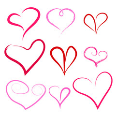 Doodle heart set. Vector illustration