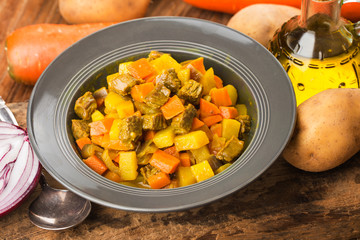 Curry beef brisket, curry potato, curry carrot