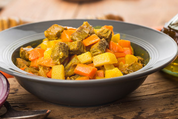 Curry beef brisket, curry potato, curry carrot