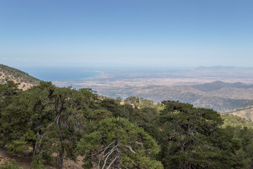 view from the observation deck of Mount Olymbos, Cyprus