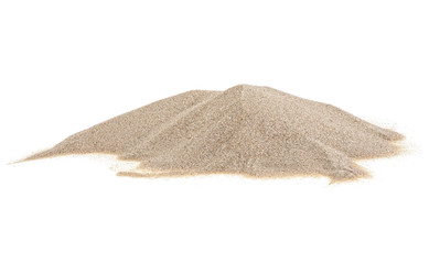 Fototapeta na wymiar Pile of sand isolated on a white background. Sand dune.