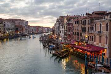 Grand Canal of Venice at night