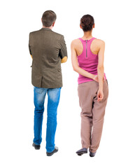 Back view of couple.