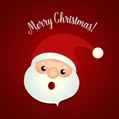 Christmas Greeting Card with Christmas Santa Claus. Vector illustration