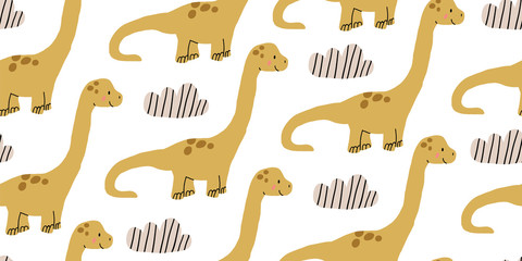 Nahtloses Muster des skandinavischen Dino-Dinosauriers