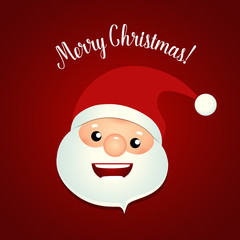Christmas Greeting Card with Christmas Santa Claus. Vector illustration