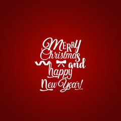 Christmas Greeting Card. Merry Christmas lettering, vector illustration