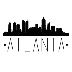 Atlanta Georgia Skyline Silhouette City Design Vector Famous Monuments. - obrazy, fototapety, plakaty