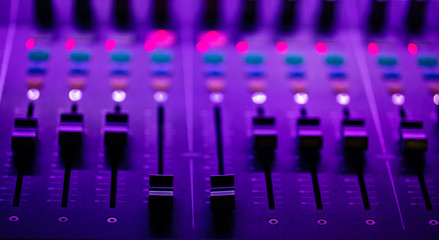 Closeup of Mixing console