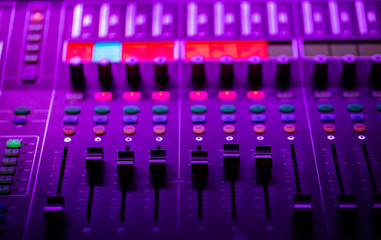 Fototapeta premium Closeup of Mixing console