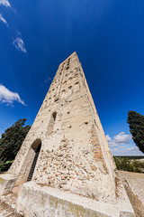Fototapeta na wymiar old stoned tower in segovia spain