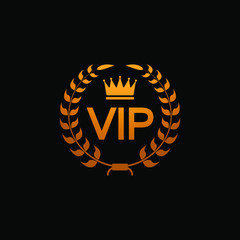 VIP icon design in gold. Vector illustration