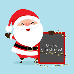 Christmas Greeting Card with Christmas Santa Claus. Vector illustration