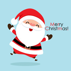 Christmas Greeting Card with Christmas Santa Claus. Vector illustration