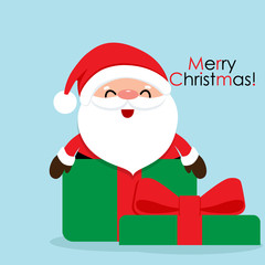 Christmas Greeting Card with Christmas Santa Claus, vector illustration