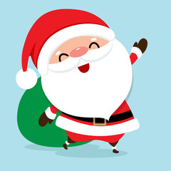 Christmas Greeting Card with Christmas Santa Claus, vector illustration