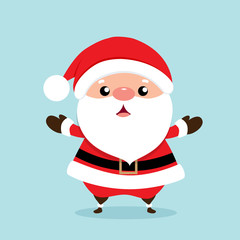 Christmas Greeting Card with Christmas Santa Claus. Vector illustration
