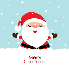 Christmas Greeting Card with Christmas Santa Claus. Vector illustration