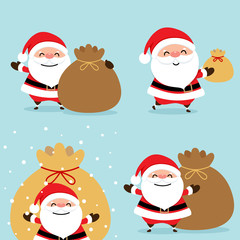 Christmas Greeting Card with Christmas Santa Claus, vector illustration