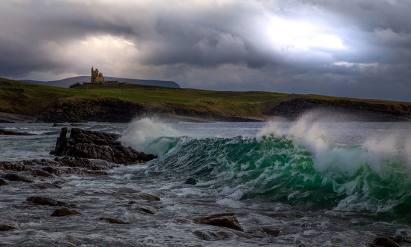 Mullaghmore castle on a stormy day