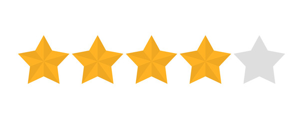 Star rating vector isolated. Golden star shape. Quality