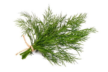 Fresh green dill, isolated on white background