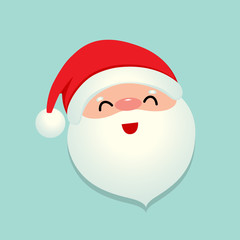 Holiday Christmas background with Santa Claus cartoon. Vector illustration