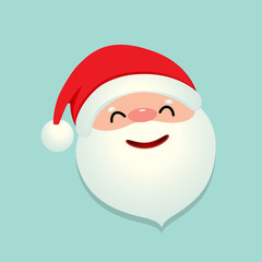 Holiday Christmas background with Santa Claus cartoon. Vector illustration