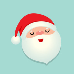 Holiday Christmas background with Santa Claus cartoon. Vector illustration