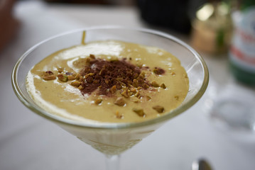 Tiramisu cake served in a glass