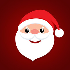 Holiday Christmas background with Santa Claus cartoon. Vector illustration