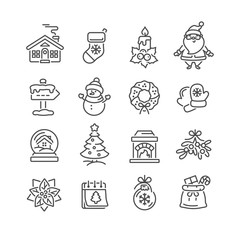 Set of Christmas icons for design and decoration