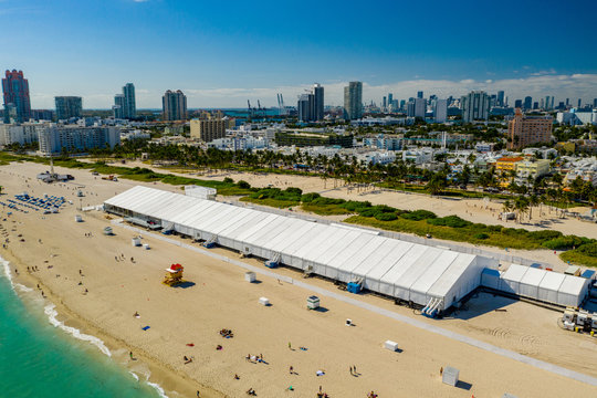 Art Basel Tents On Miami Beach December 2019 Aerial Drone Photo