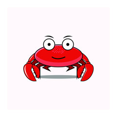 Vector illustration of an emoticon with crab characters can also be used for logos and mascots