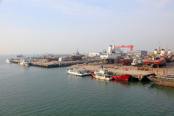 Naklejka premium Shipyard Wharf in Bohai Gulf