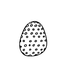 decorated egg with dots and circles in hand drawn style. Easter holiday decor.