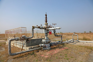 Fototapeta na wymiar Oil pipeline of oil field