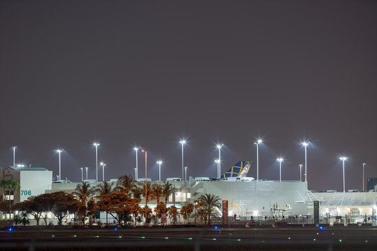 Night Photo Cargo Area Miami International Airport