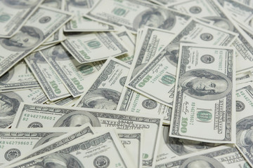 Money dollars american. One hundred dollars banknotes currency is popular all over the world with concept business.