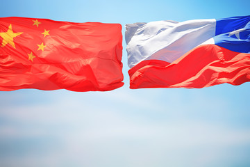 Flags of Chile and China
