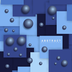 abstract vector background. overlapping blue square design with sphere. Vector illustrations for wallpapers, banners, backgrounds, cards, book illustrations, landing pages
