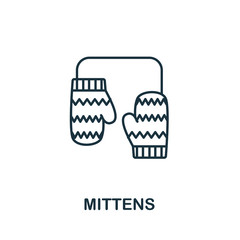 Mittens icon from winter collection. Simple line element Mittens for templates, web design and infographics
