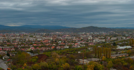 View of Mukachevo from the Palanok castle tower