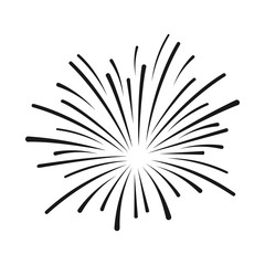 Fireworks line icon. happy new year firework
