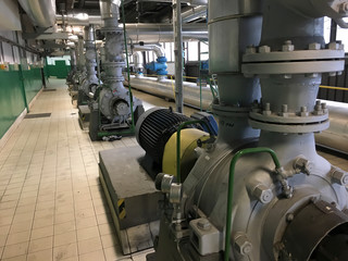 several pumps with engines in the water system