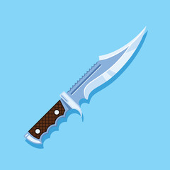 Hunting knife icon design, flat style illustration