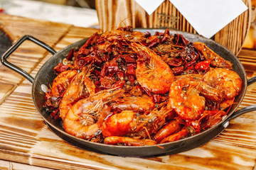 fried seafood in a pan