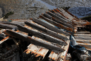 Wreckage of a fishing boat